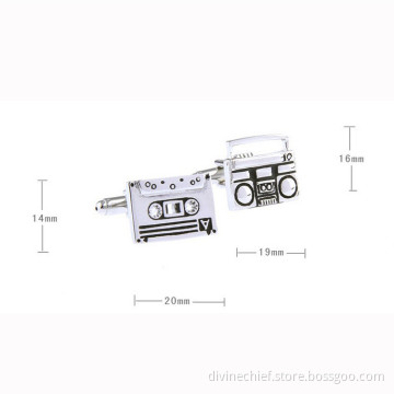 Make Custom Recorder & Tape Set Brass Cufflinks, Wholesale Mens Suit Shirt Cufflinks